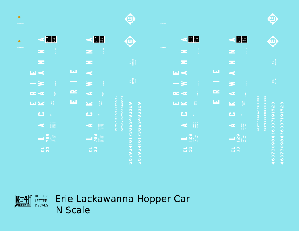 Erie Lackawanna 70 Ton Hopper Car White