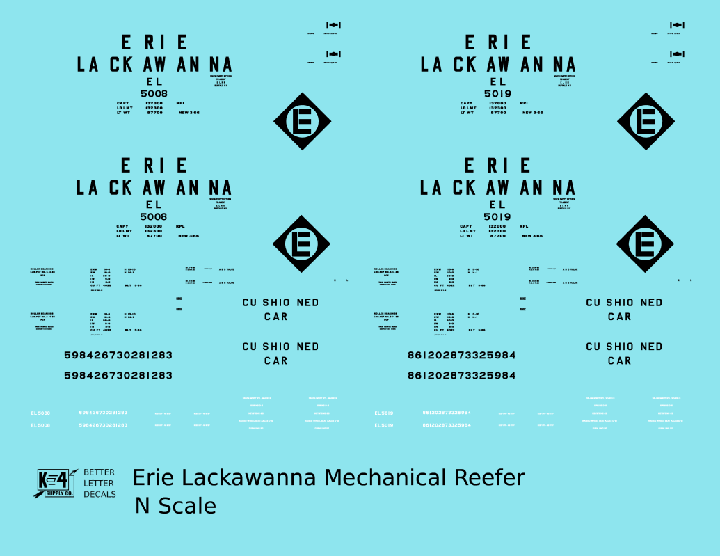 Erie Lackawanna 57 Ft Mechanical Reefer Black