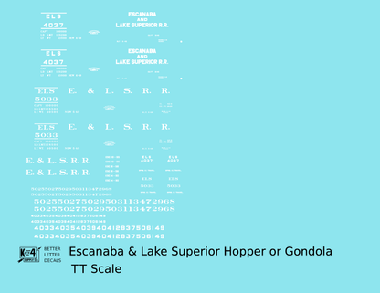 Escanaba and Lake Superior Gondola and Offset Hopper White ELS
