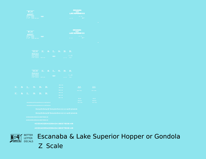 Escanaba and Lake Superior Gondola and Offset Hopper White ELS