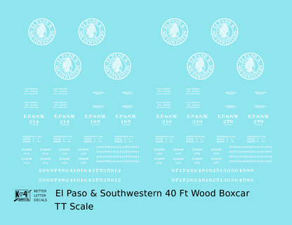 El Paso & Southwestern 40 Ft Wood Boxcar White EP&SW