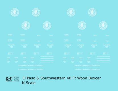 El Paso & Southwestern 40 Ft Wood Boxcar White EP&SW