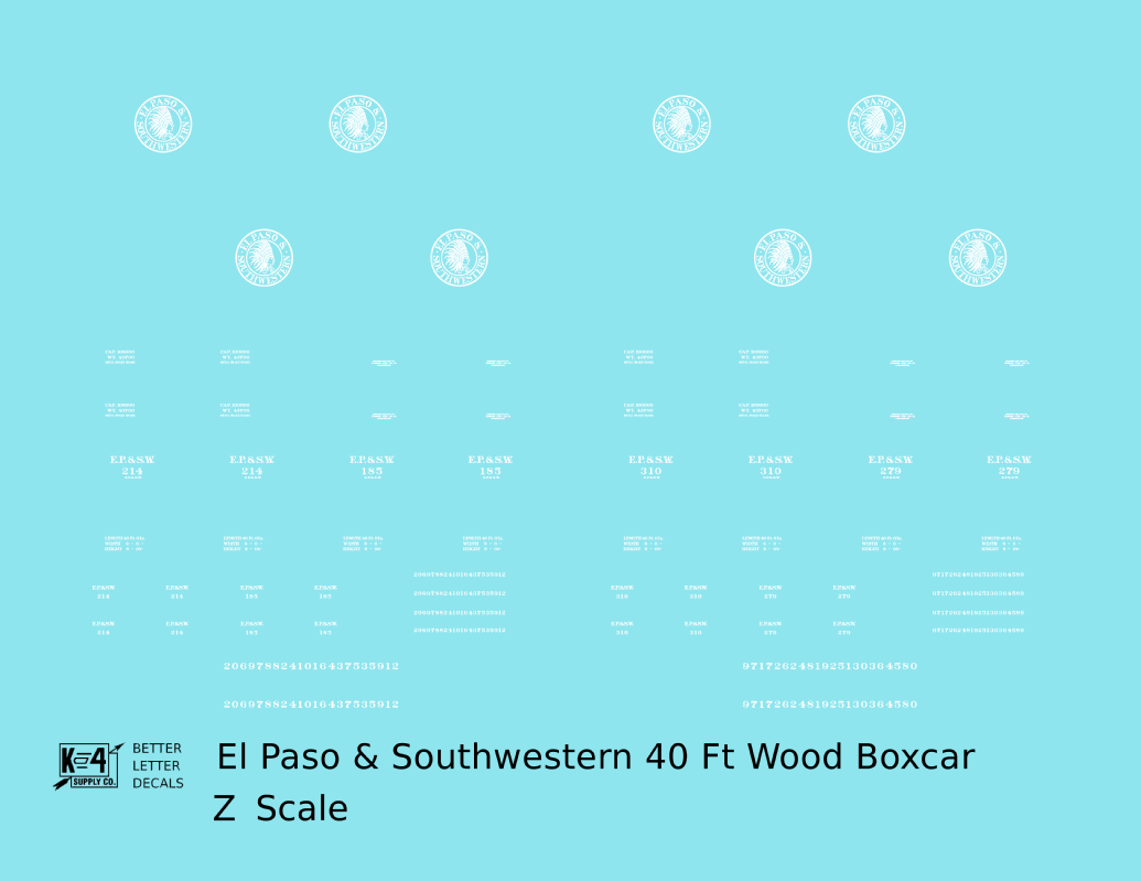 El Paso & Southwestern 40 Ft Wood Boxcar White EP&SW