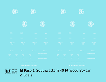 El Paso & Southwestern 40 Ft Wood Boxcar White EP&SW