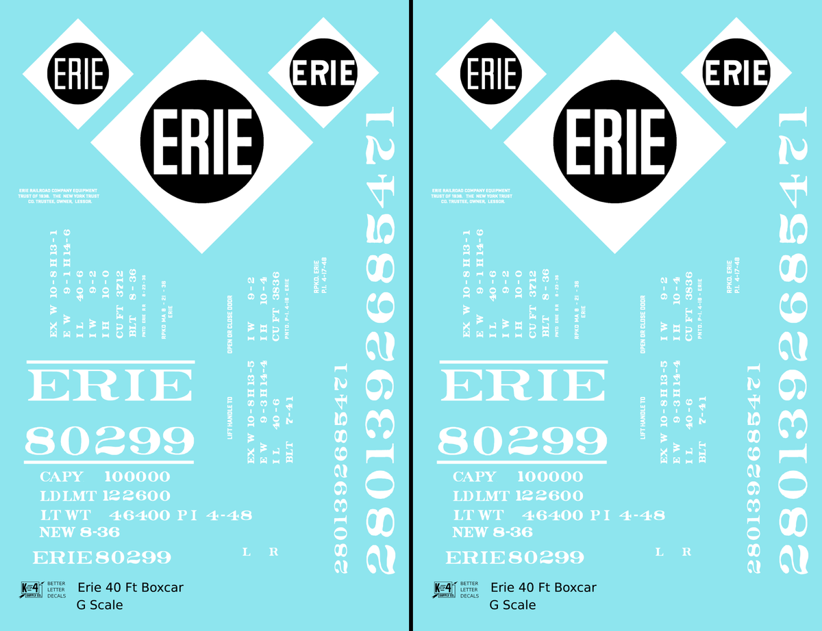 Erie 40 Ft Steel Boxcar White