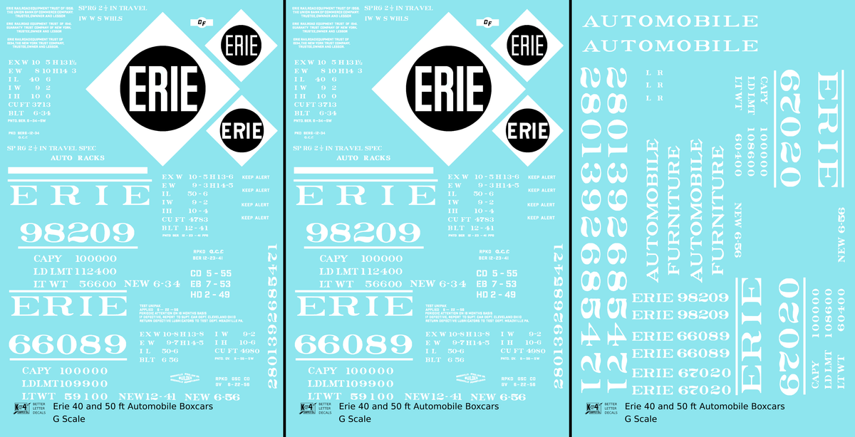 Erie Automobile Boxcar White and Black