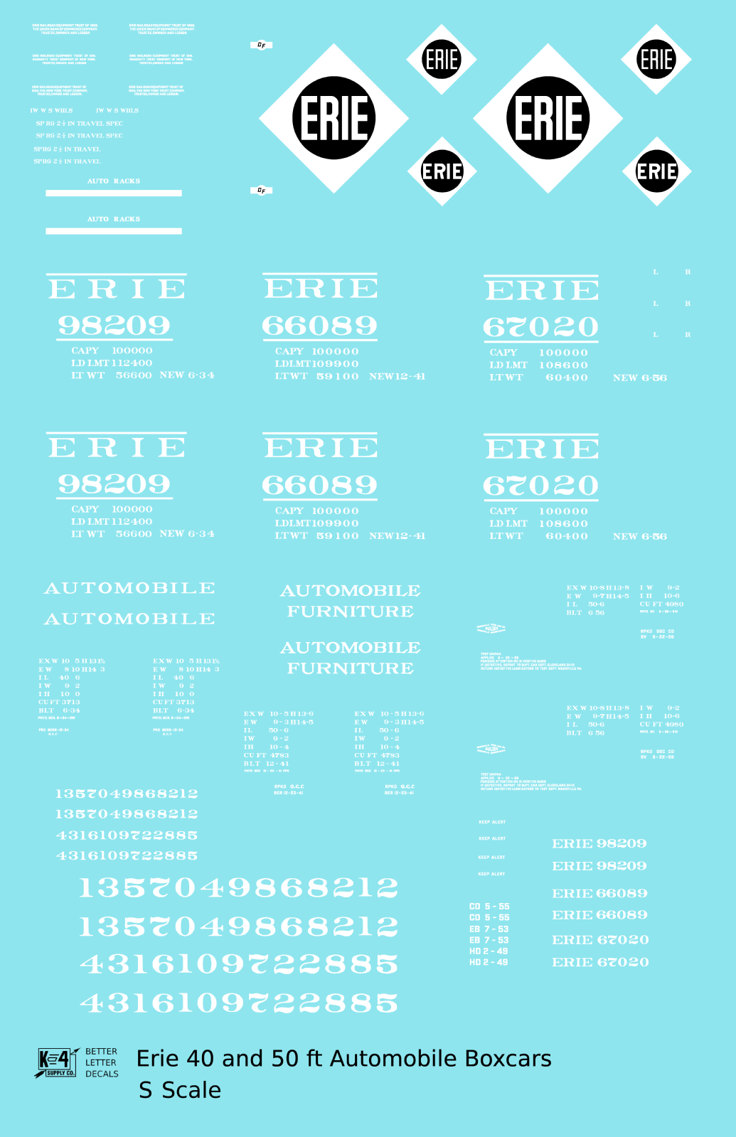 Erie Automobile Boxcar White and Black