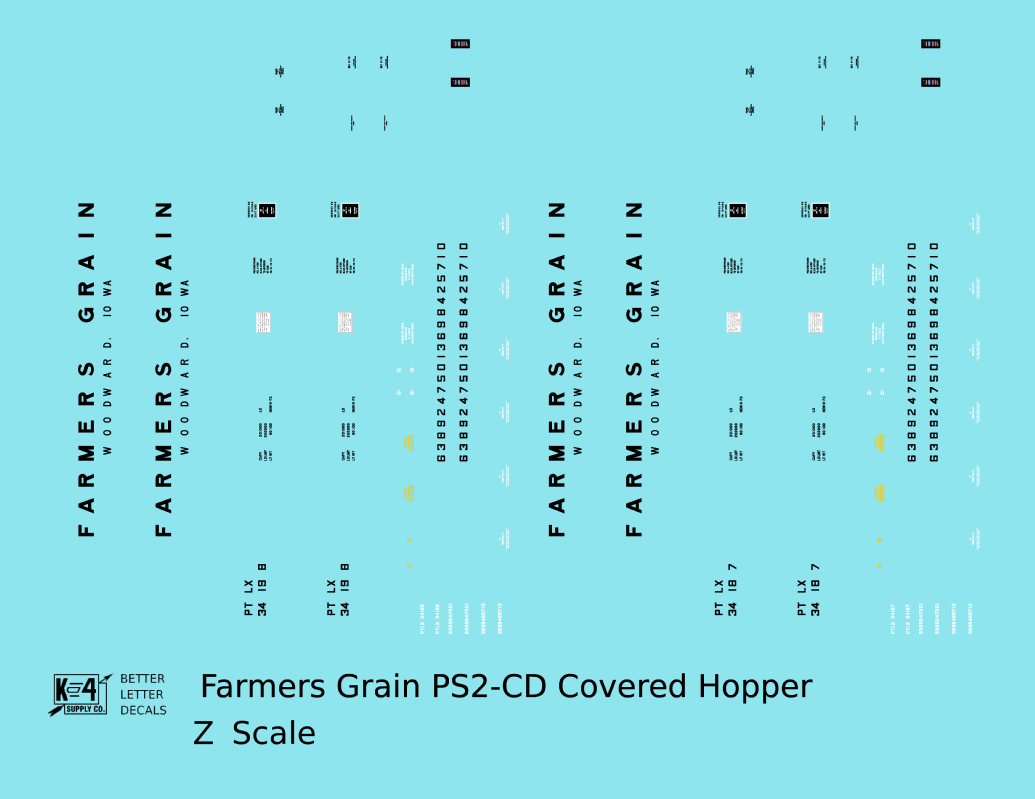Farmers Grain PS-2CD Covered Hopper Black Woodward, Iowa