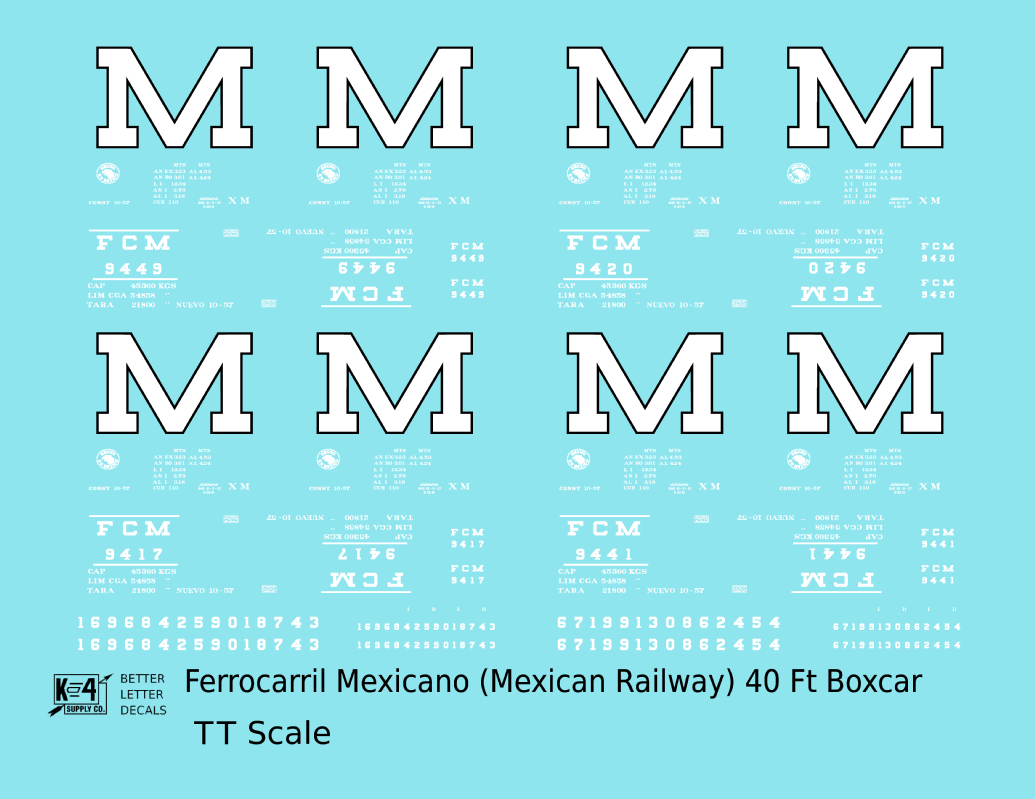 Ferrocarril Mexicano (FCM) 40 Ft Boxcar White
