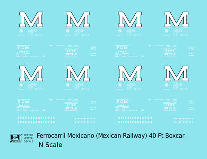 Ferrocarril Mexicano (FCM) 40 Ft Boxcar White
