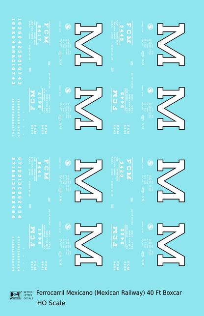 Ferrocarril Mexicano (FCM) 40 Ft Boxcar White