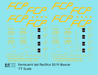 FCP Ferrocarril Del Pacifico 50 Ft Boxcar Yellow