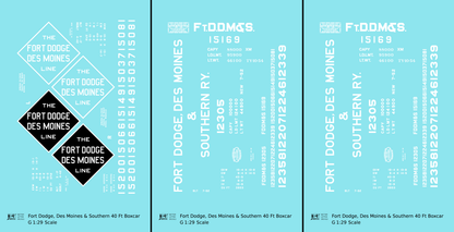 Fort Dodge, Des Moines and Southern 40 Ft Steel Boxcar White and Black FDDMS