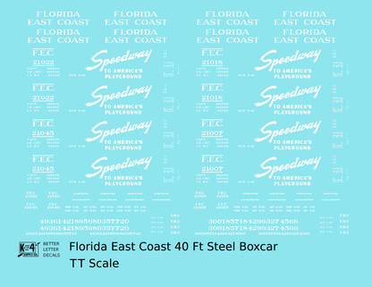 Florida East Coast 40 Ft Boxcar White