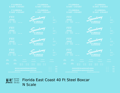 Florida East Coast 40 Ft Boxcar White
