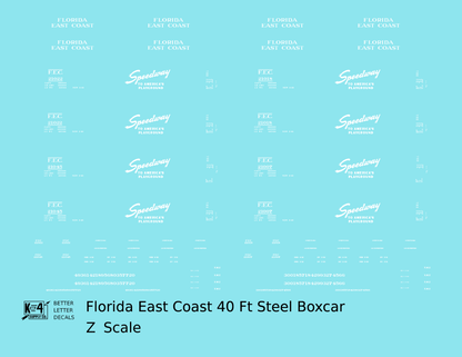 Florida East Coast 40 Ft Boxcar White