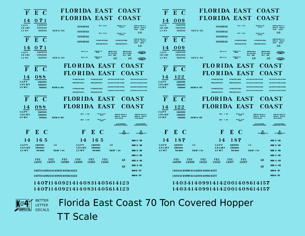 Florida East Coast 70 Ton Covered Hopper Black