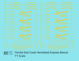Florida East Coast 40 Ft Express Boxcar Yellow