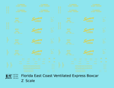 Florida East Coast 40 Ft Express Boxcar Yellow