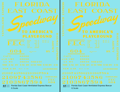 Florida East Coast 40 Ft Express Boxcar Yellow