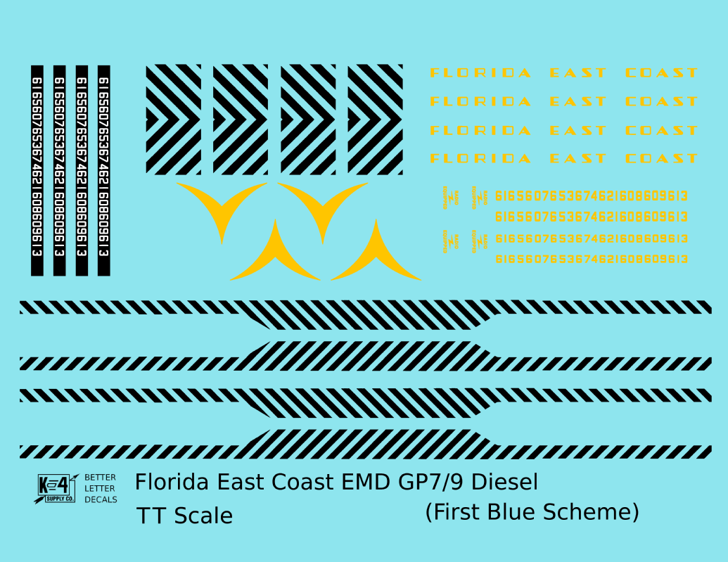 Florida East Coast Hood Diesel Yellow First Blue Scheme