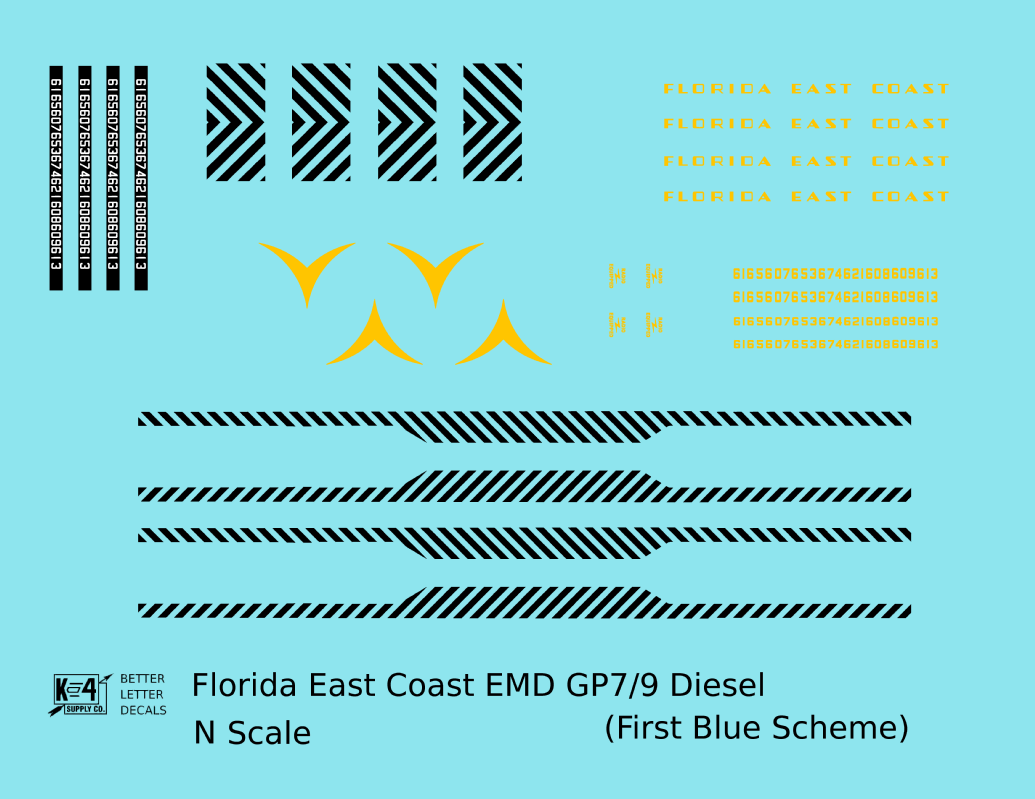 Florida East Coast Hood Diesel Yellow First Blue Scheme