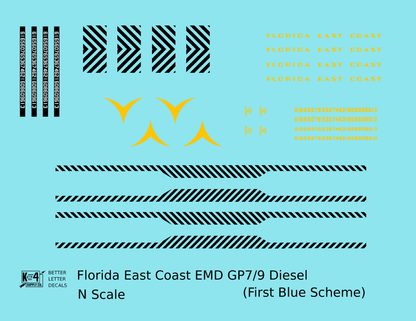 Florida East Coast Hood Diesel Yellow First Blue Scheme