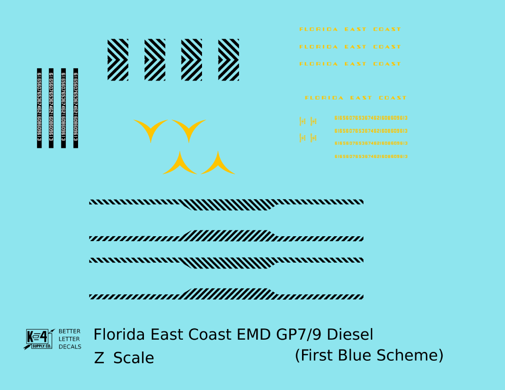 Florida East Coast Hood Diesel Yellow First Blue Scheme