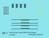 Florida East Coast Hood Diesel Yellow First Blue Scheme
