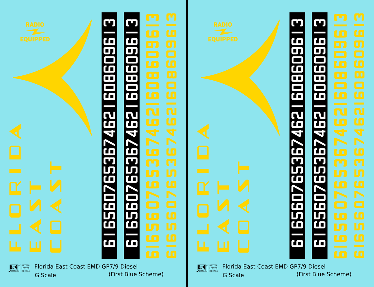 Florida East Coast Hood Diesel Yellow First Blue Scheme