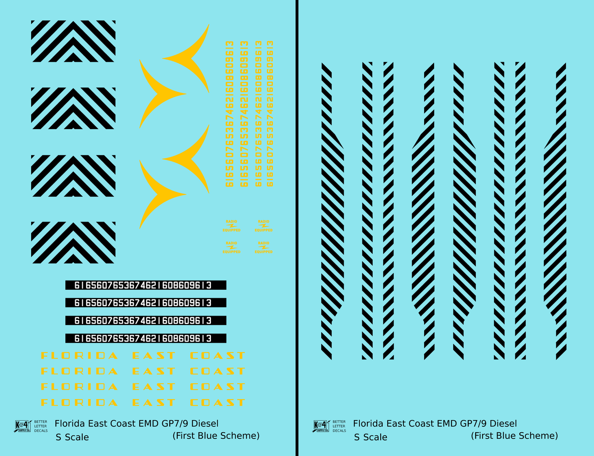 Florida East Coast Hood Diesel Yellow First Blue Scheme