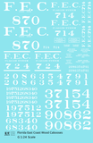 Florida East Coast Wood Caboose White  - Decal - Choose Scale