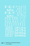 Florida East Coast Wood Caboose White  - Decal - Choose Scale
