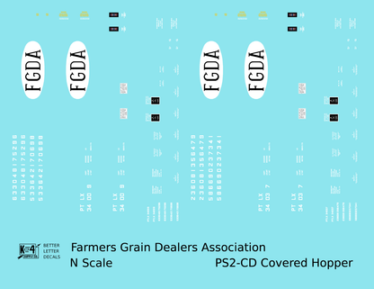 Farmers Grain Dealers Association FGDA PS-2CD Covered Hopper White and Black