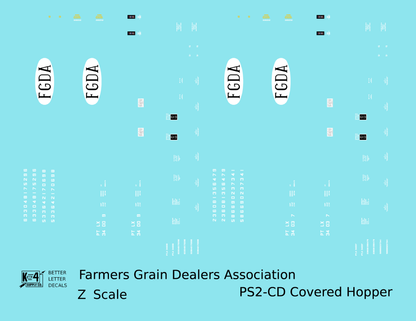 Farmers Grain Dealers Association FGDA PS-2CD Covered Hopper White and Black