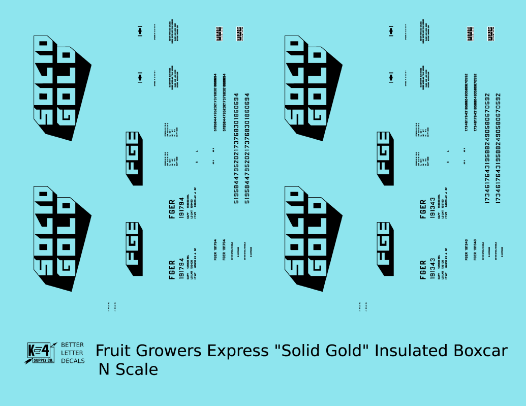 Fruit Growers Express Solid Gold Insulated Boxcar Black