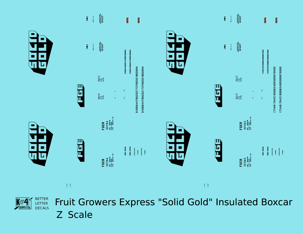 Fruit Growers Express Solid Gold Insulated Boxcar Black