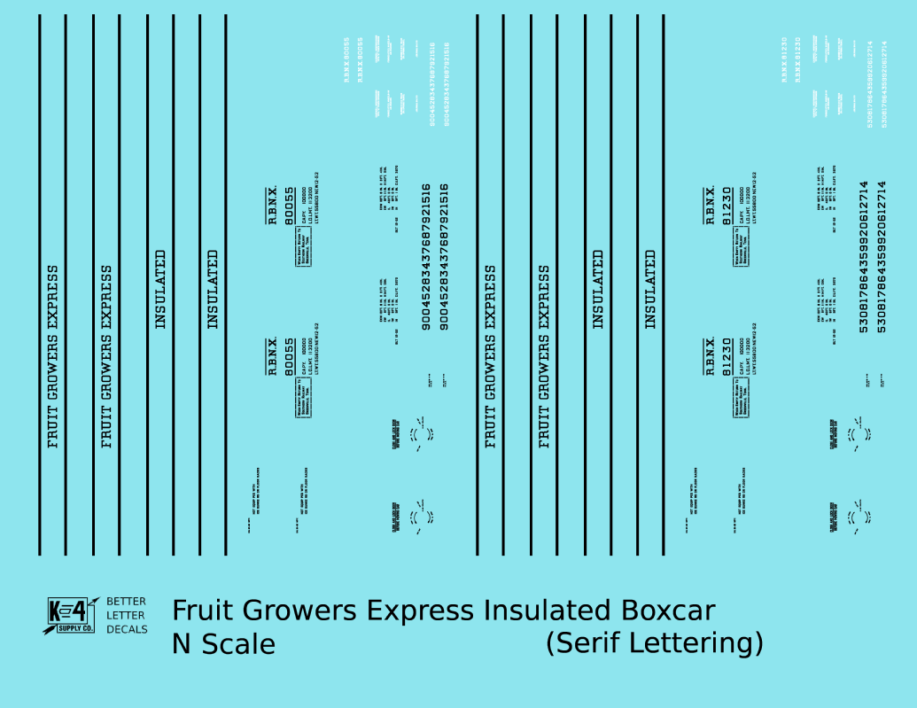 Fruit Growers Express 40 Ft Insulated Boxcar Black RBNX Serif
