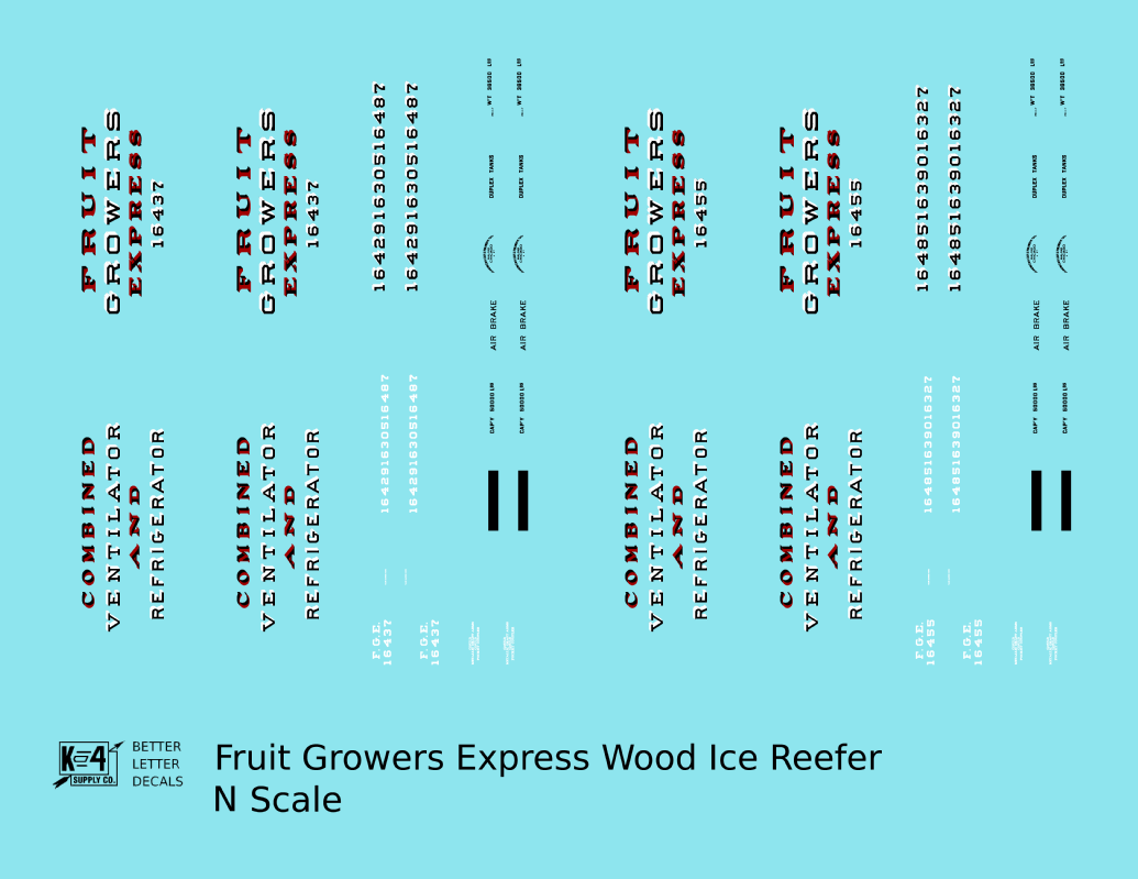 Fruit Growers Express Early Wood Ice Reefer Black White and Red