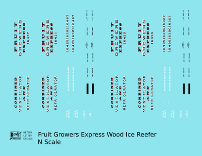 Fruit Growers Express Early Wood Ice Reefer Black White and Red