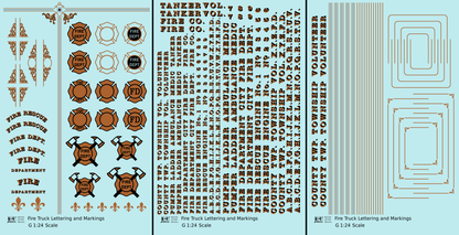 Fire Truck Markings  Bronze, Silver and Black