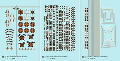 Fire Truck Markings  Bronze, Silver and Black