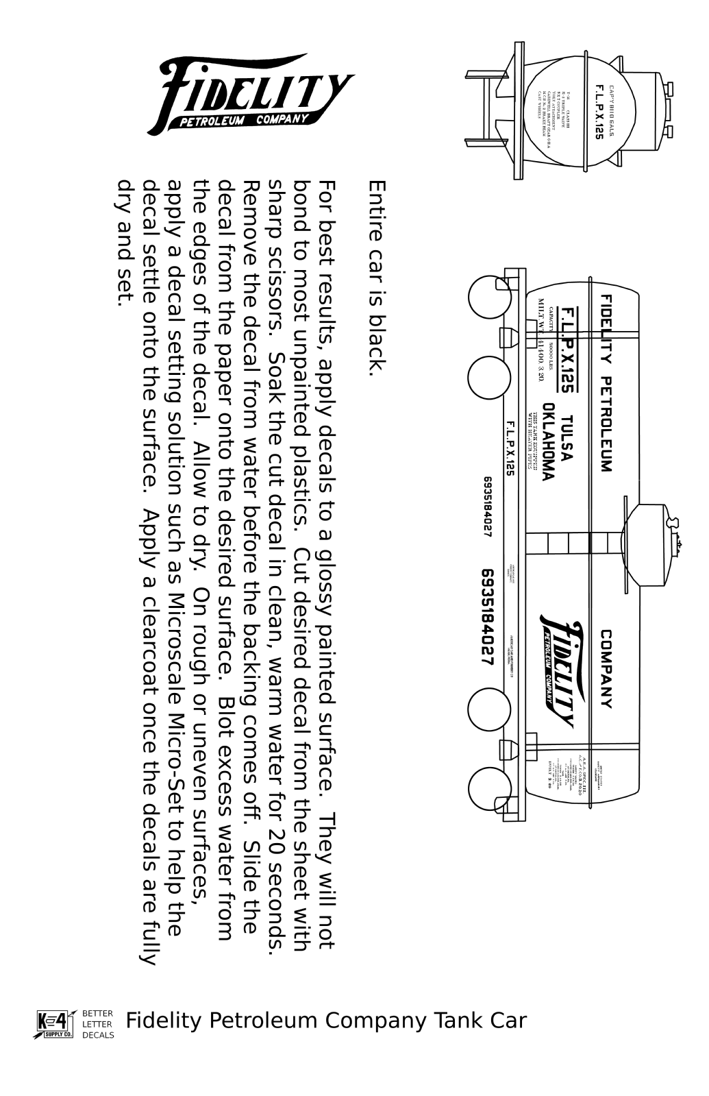 Fidelity Petroleum Tank Car White