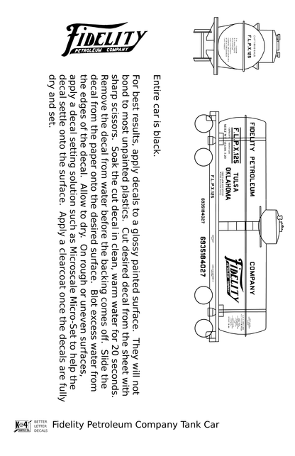 Fidelity Petroleum Tank Car White