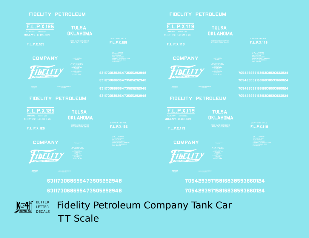 Fidelity Petroleum Tank Car White