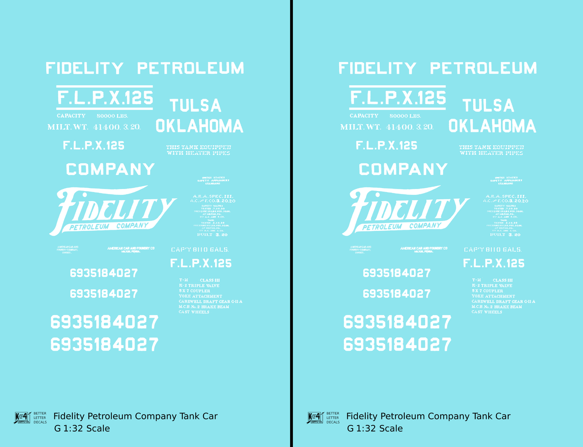 Fidelity Petroleum Tank Car White