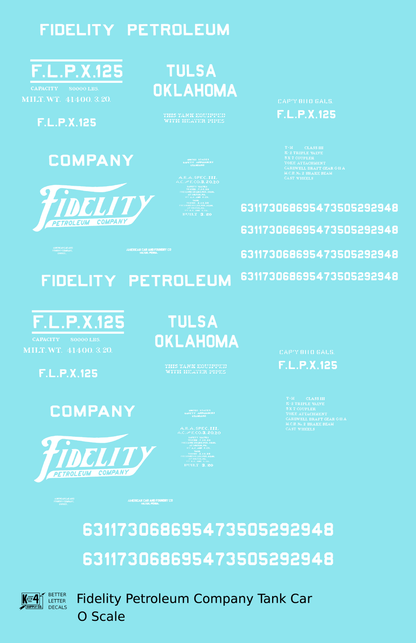 Fidelity Petroleum Tank Car White