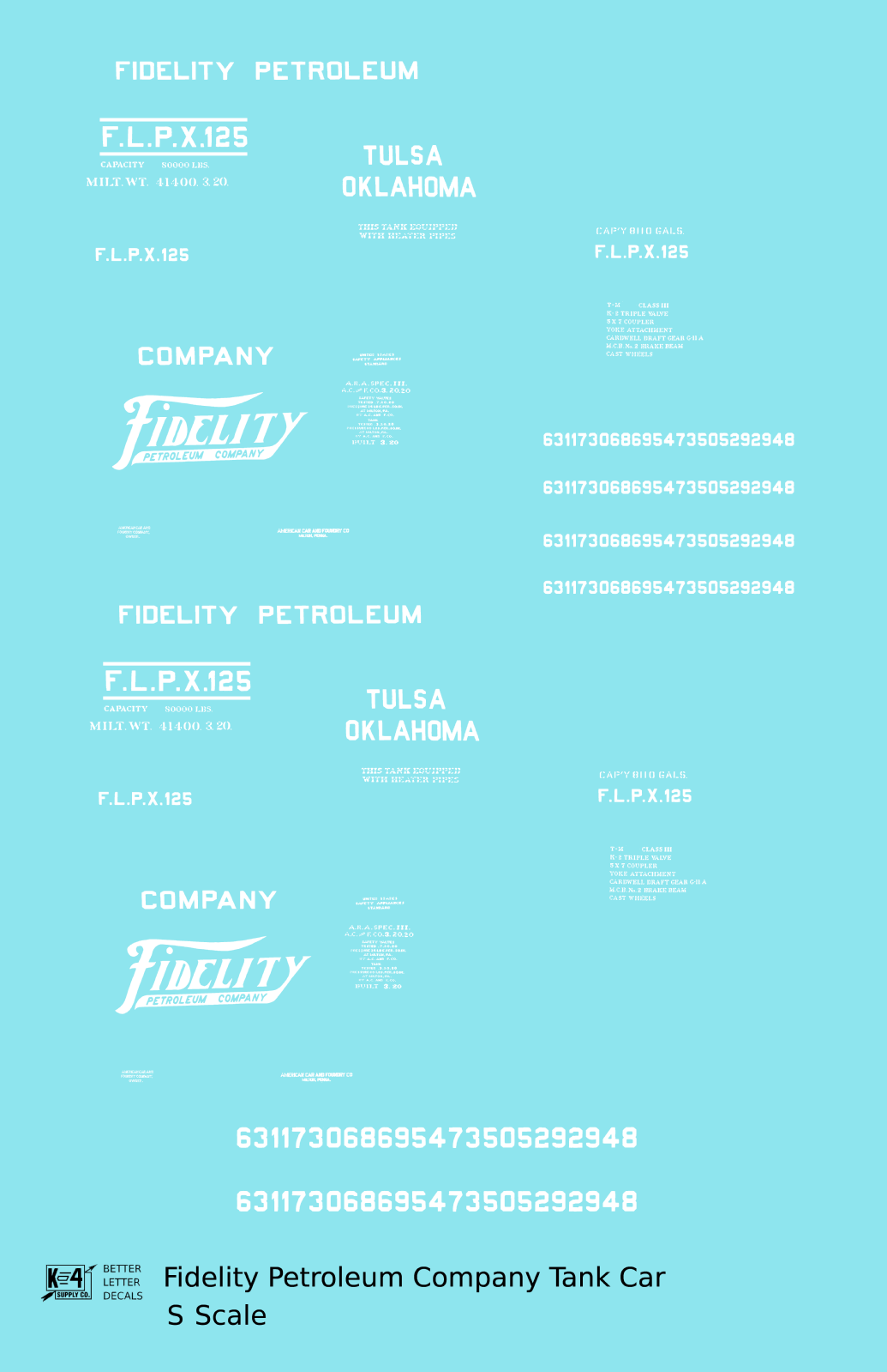 Fidelity Petroleum Tank Car White
