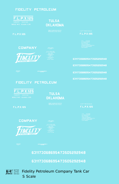 Fidelity Petroleum Tank Car White