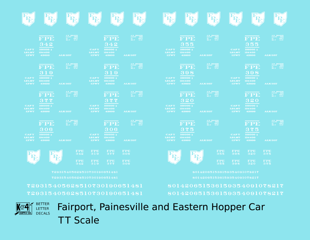 Fairport Painesville and Eastern Twin Hopper White Ohio